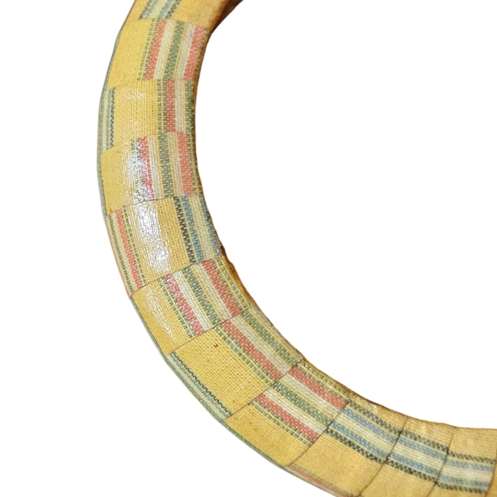 Vintage wrapped wood bangle bracelet.